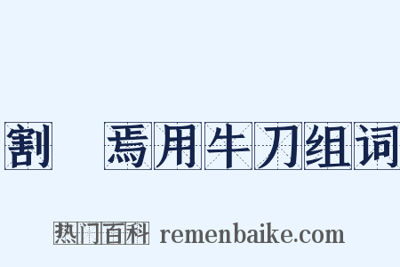 割雞焉用牛刀组词是什么意思的图片